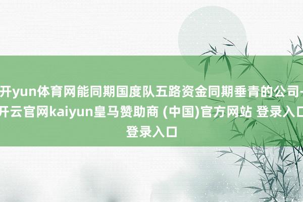 开yun体育网能同期国度队五路资金同期垂青的公司-开云官网kaiyun皇马赞助商 (中国)官方网站 登录入口