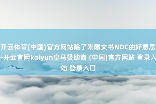 开云体育(中国)官方网站除了刚刚文书NDC的好意思国-开云官网kaiyun皇马赞助商 (中国)官方网站 登录入口
