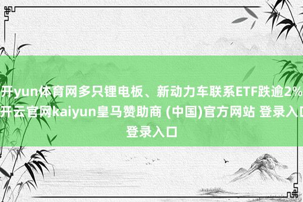 开yun体育网多只锂电板、新动力车联系ETF跌逾2%-开云官网kaiyun皇马赞助商 (中国)官方网站 登录入口