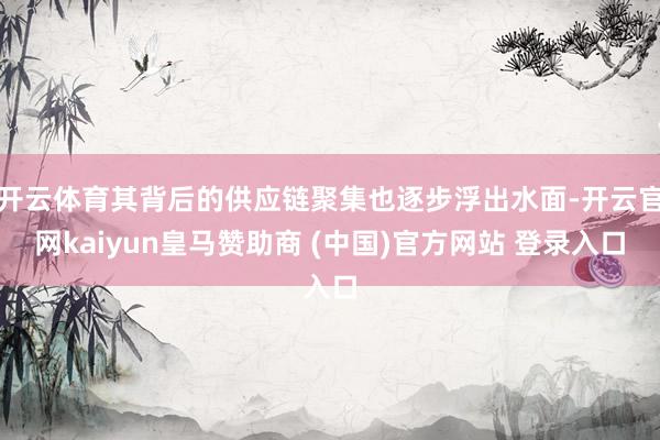 开云体育其背后的供应链聚集也逐步浮出水面-开云官网kaiyun皇马赞助商 (中国)官方网站 登录入口