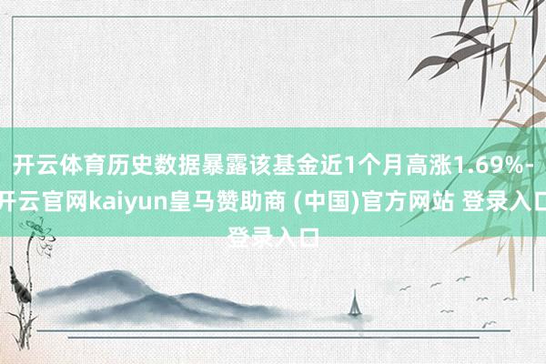 开云体育历史数据暴露该基金近1个月高涨1.69%-开云官网kaiyun皇马赞助商 (中国)官方网站 登录入口