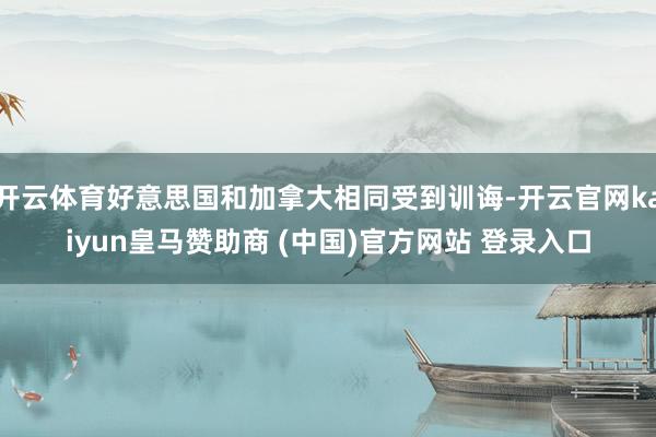 开云体育好意思国和加拿大相同受到训诲-开云官网kaiyun皇马赞助商 (中国)官方网站 登录入口
