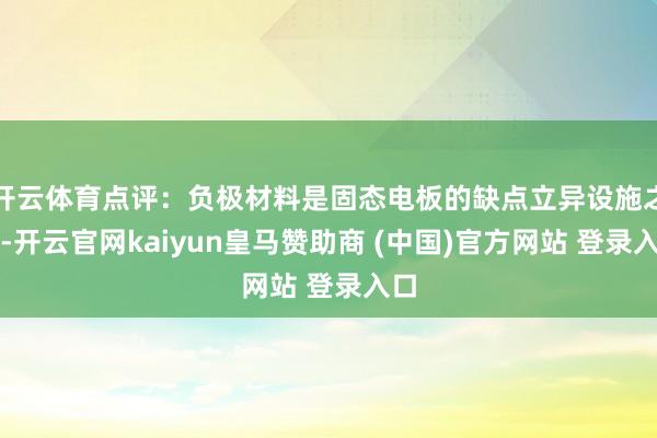 开云体育点评：负极材料是固态电板的缺点立异设施之一-开云官网kaiyun皇马赞助商 (中国)官方网站 登录入口