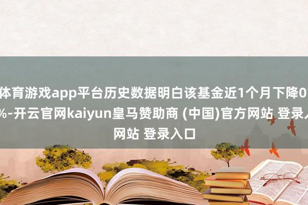 体育游戏app平台历史数据明白该基金近1个月下降0.77%-开云官网kaiyun皇马赞助商 (中国)官方网站 登录入口