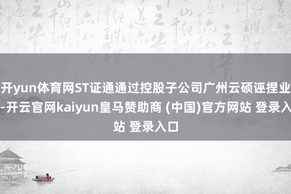 开yun体育网ST证通通过控股子公司广州云硕诬捏业务-开云官网kaiyun皇马赞助商 (中国)官方网站 登录入口